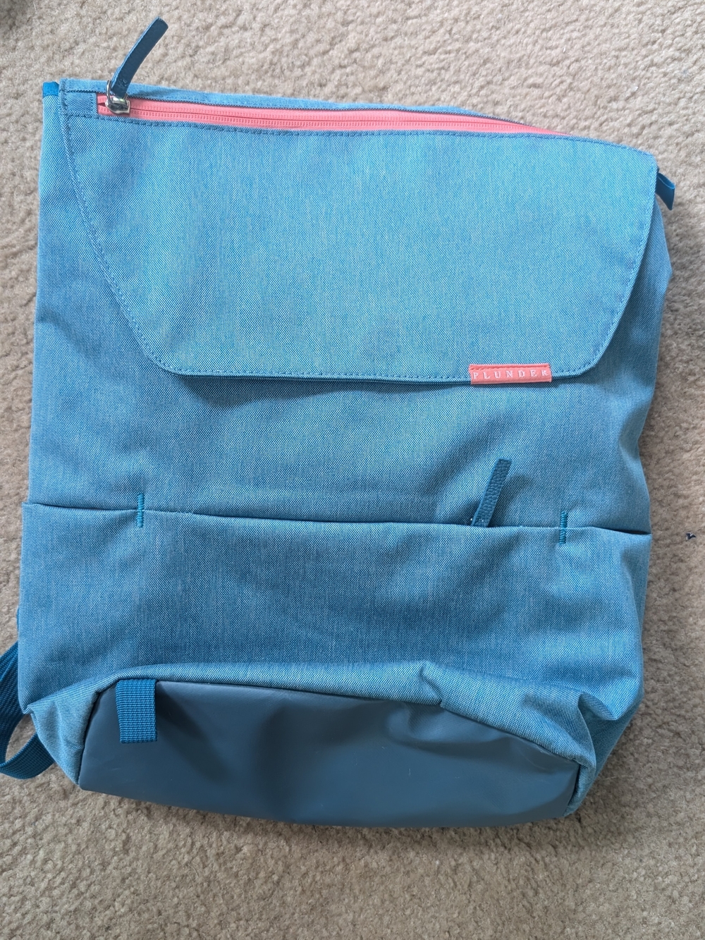 Plunder Teal Blue Cooler Backpack with Coral Trim